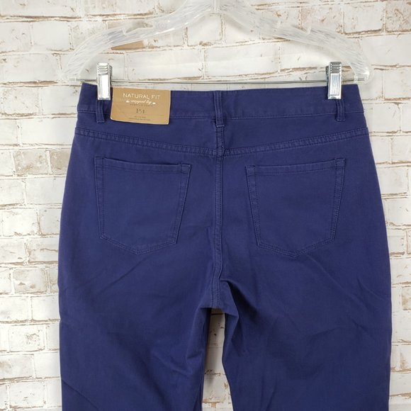 NWT Coldwater Creek Sz P4 Petite Navy Blue Natural Fit Cropped Denim Jeans Pants - Picture 5 of 11